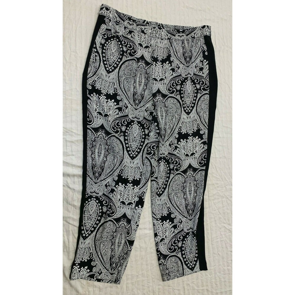 CHICOS WOMENS PRINT PAISLEY ANKLE PANTS SIZE 2.5